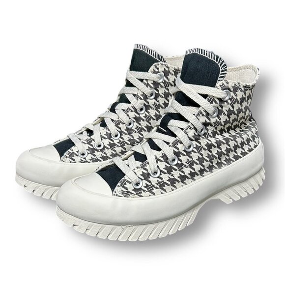 Converse Chuck Taylor All Star Lugged A05053C Hi Top Houndstooth Mens 6 Womens 8 - Picture 4 of 12